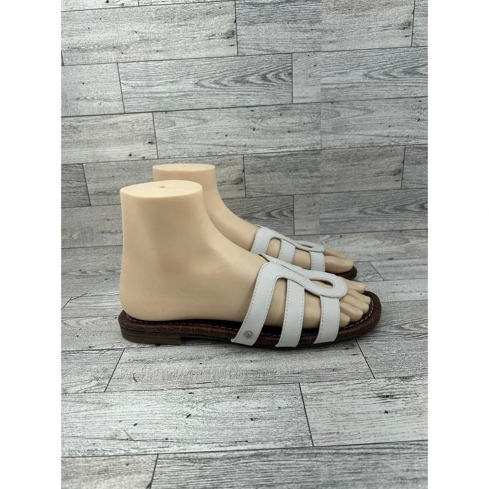 Sam Edelman Shoes Womens Size‎ 6.5 Bondi Leather Slide Sandals Croc Brown Flat